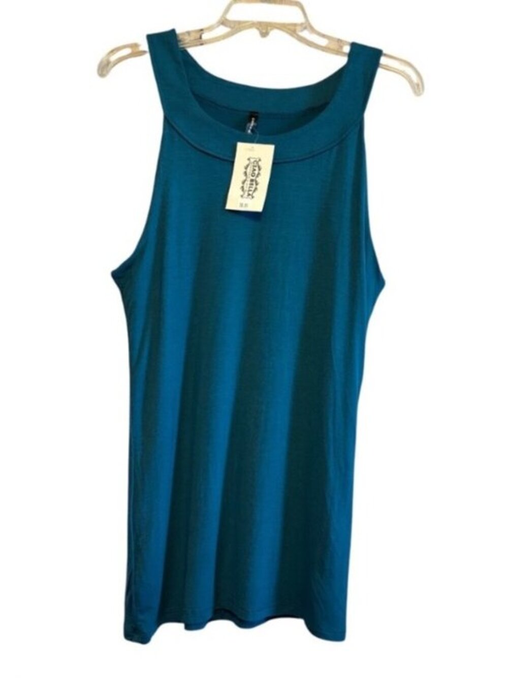 Ciao Bella NWT Teal Longer Knit Racer Back Tank Top Size Large